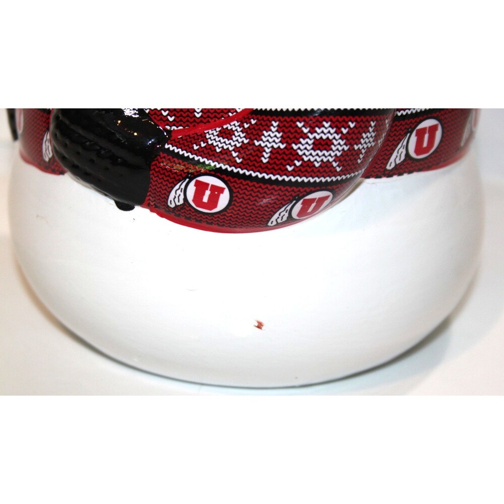 Utah Utes Football Ceramic Snowman Figurine 10" Christmas Holiday Decor Collect - Picture 6 of 8